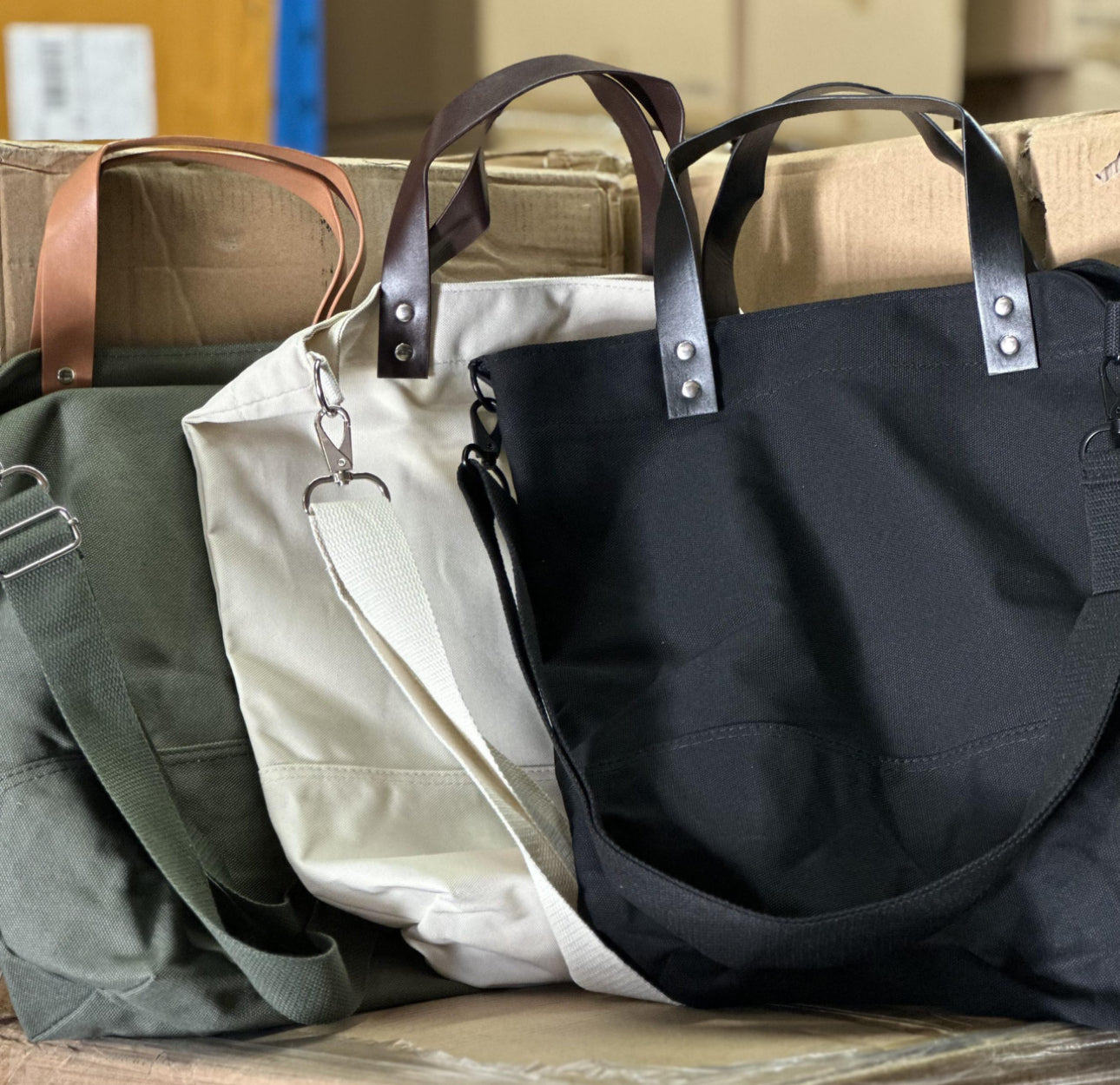 Leather Handle Custom Tote