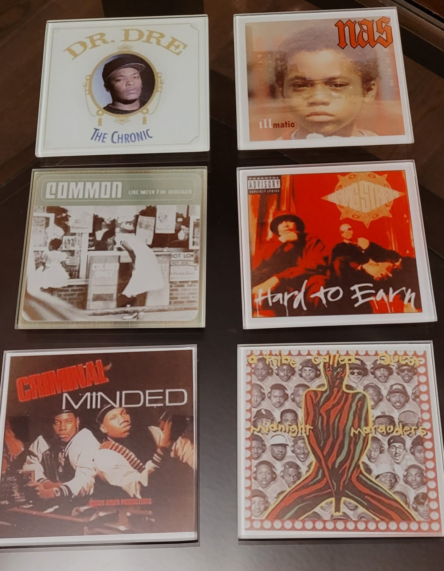 Custom Record Cover Glass Coaster in Crate