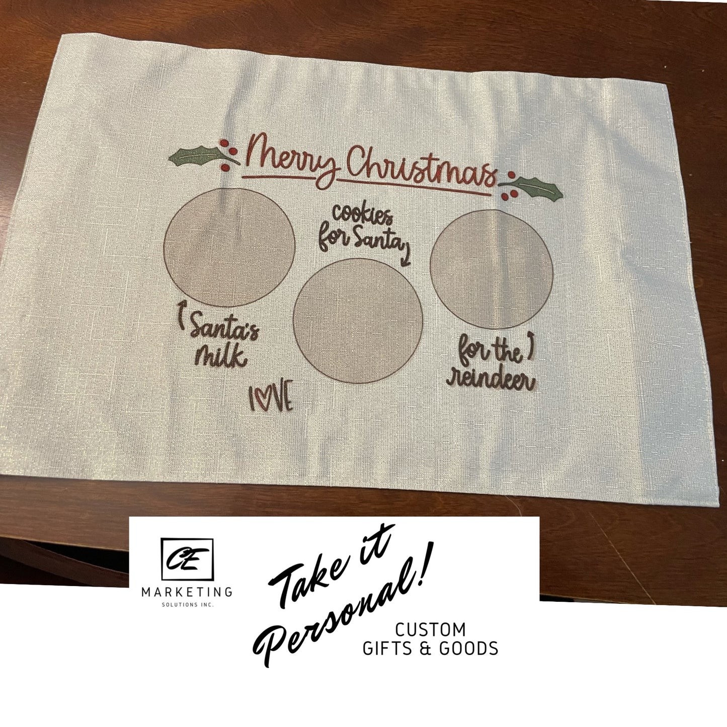 Custom Santa Place Mat inked