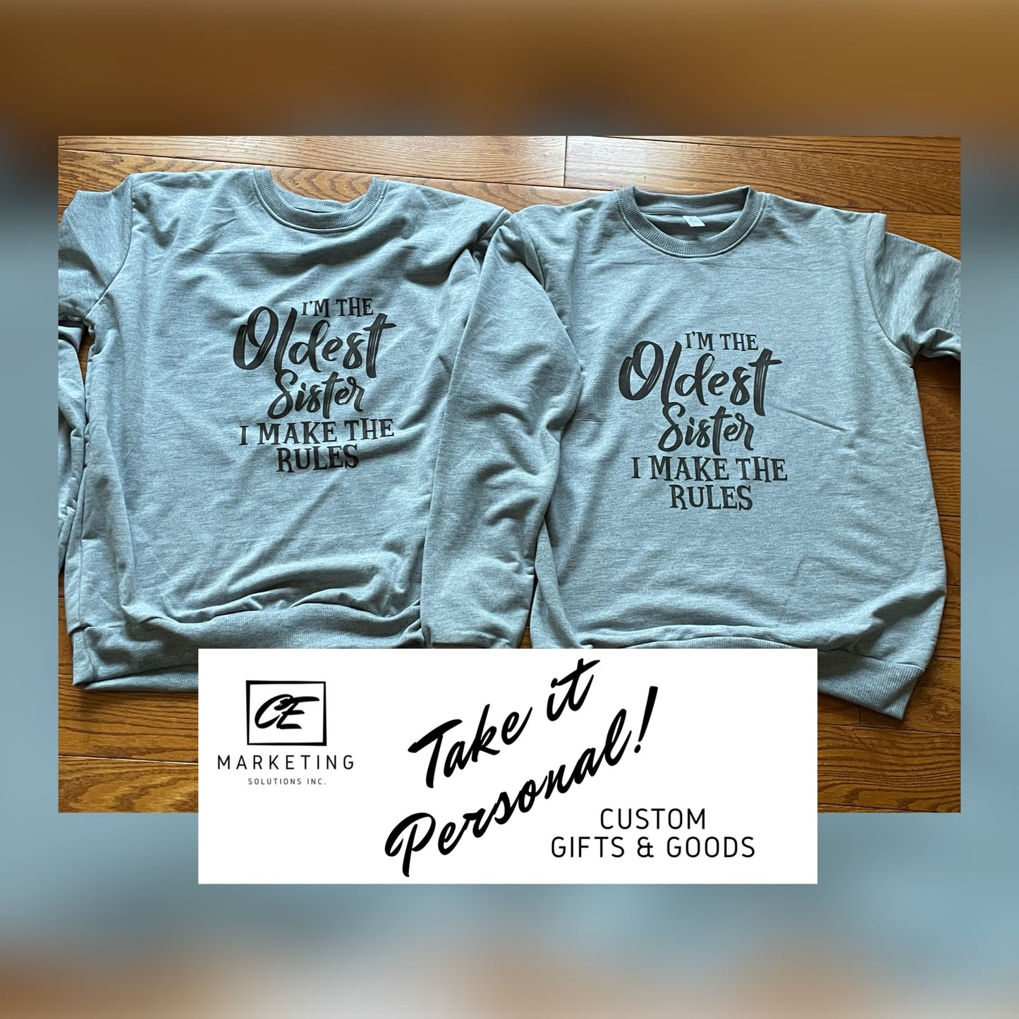 Youth Custom Inked Thin Sweater Crew Neck or Hoodie