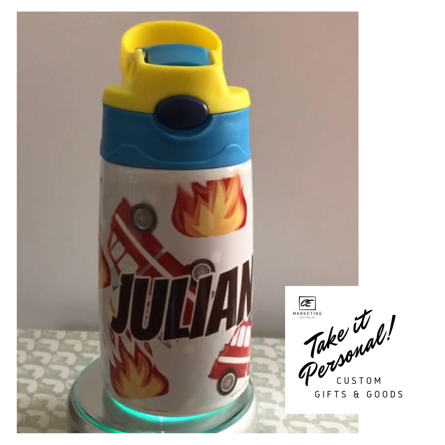 Custom Kids Water Bottle inked