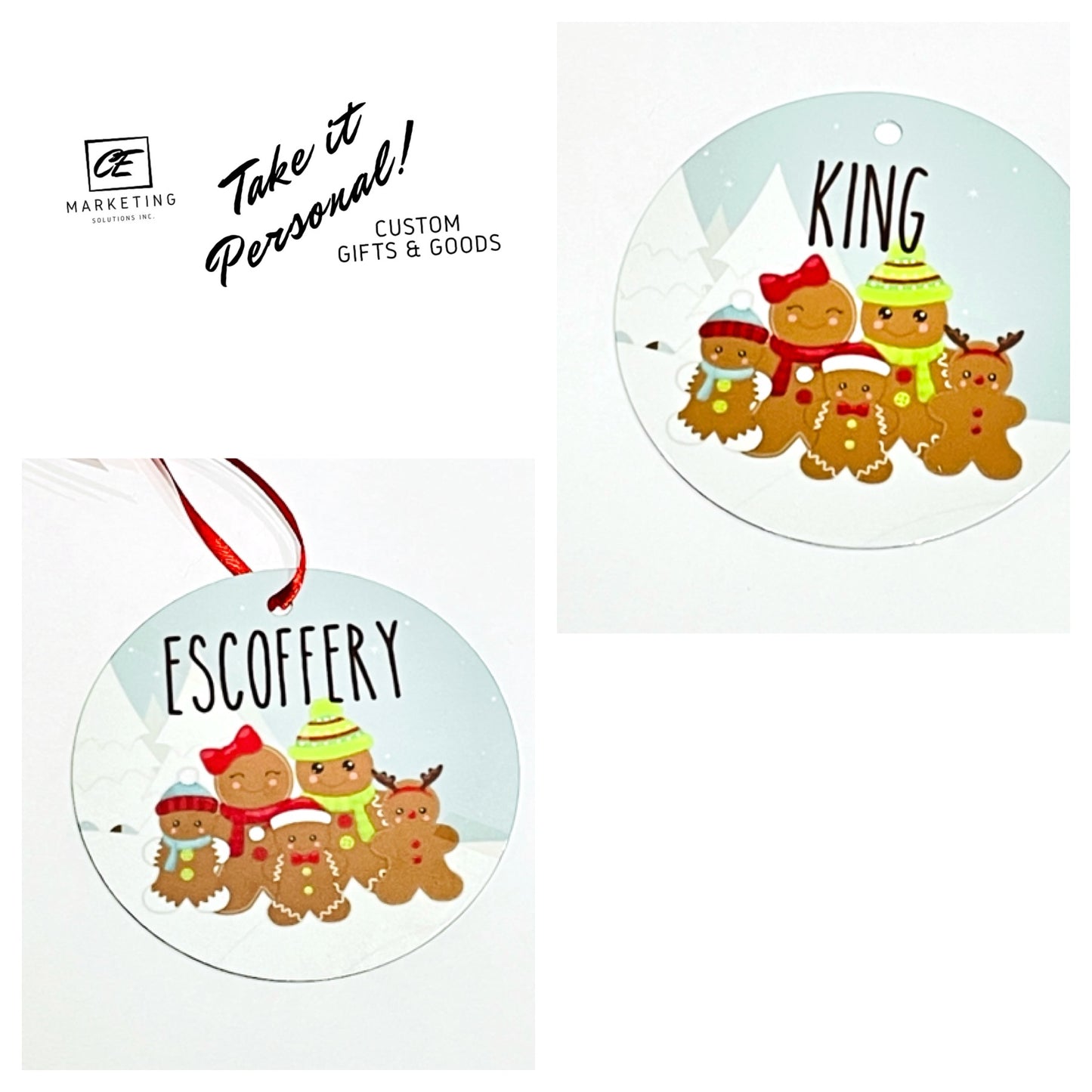 Holiday Gingerbread Man Ornaments Option Custom