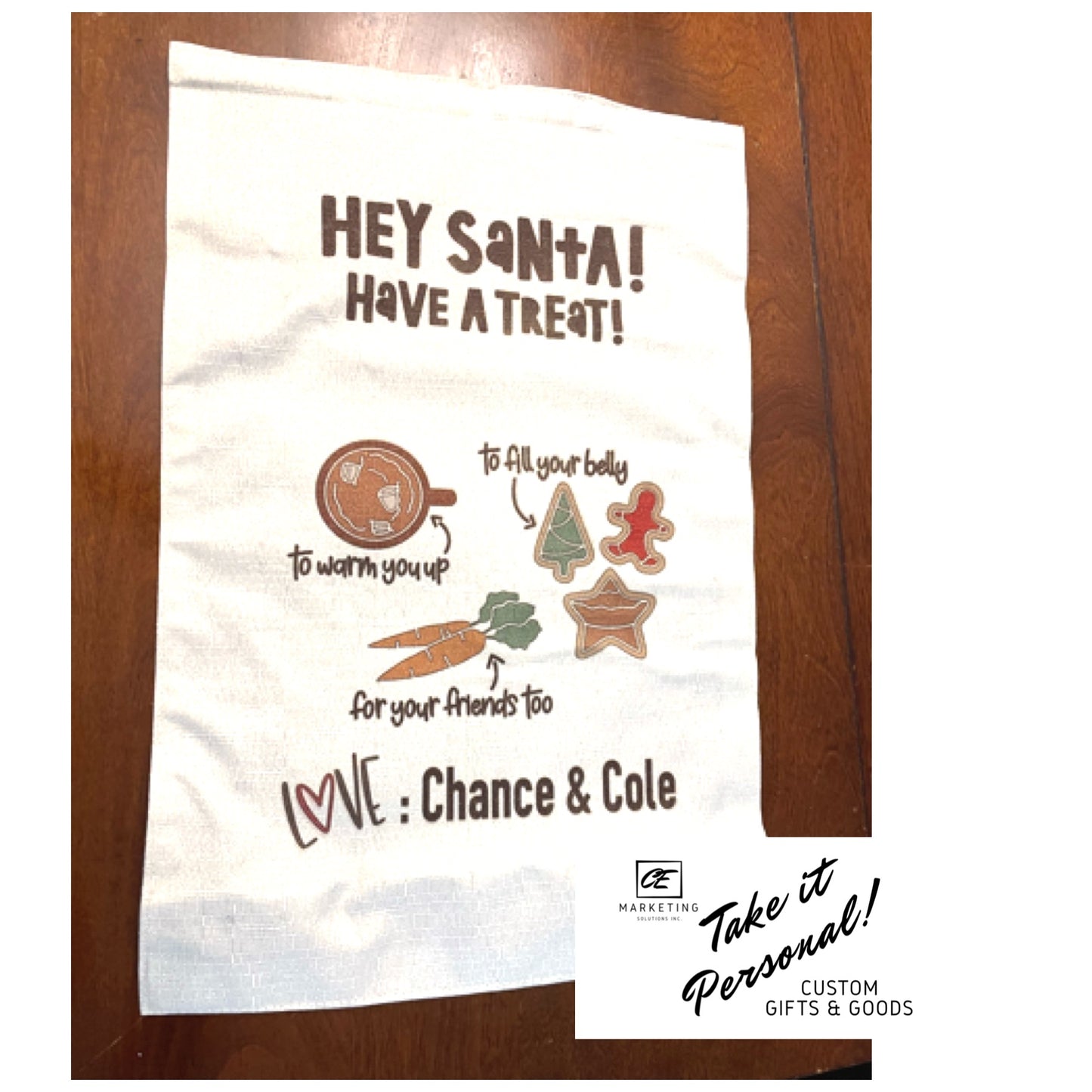 Custom Santa Place Mat inked