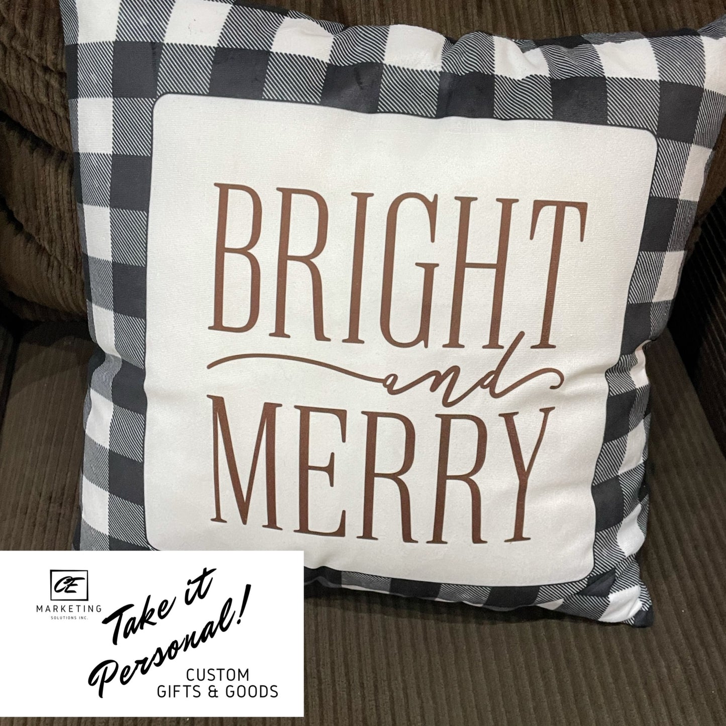 Buffalo print Custom Square Pillow inked