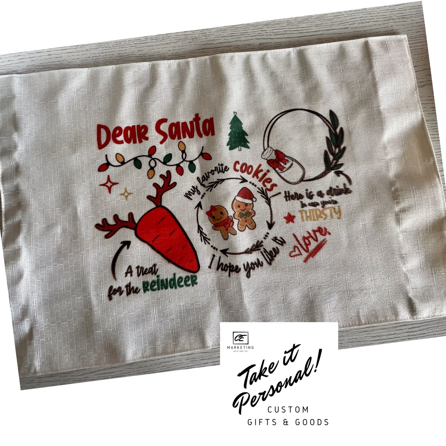 Custom Santa Place Mat inked