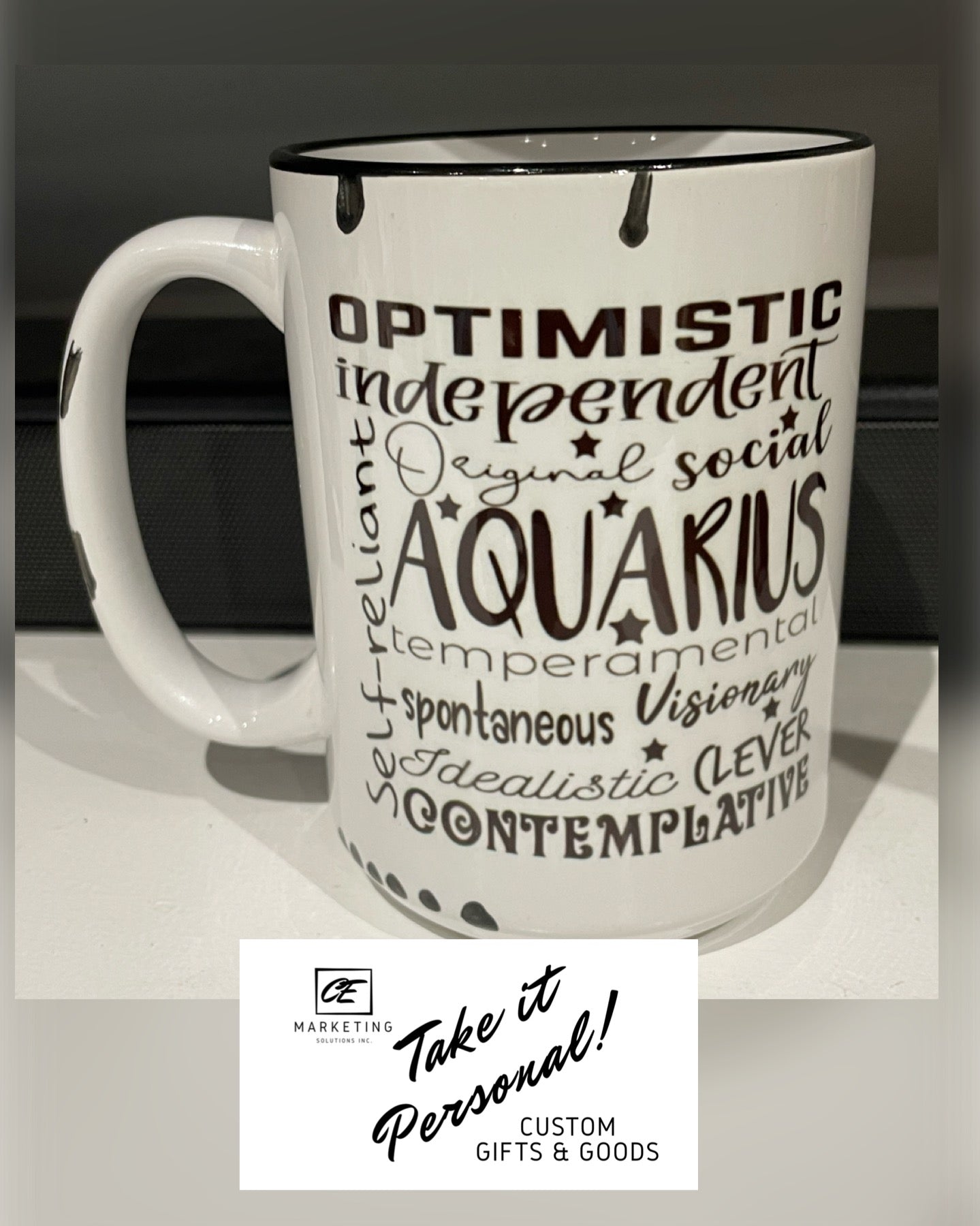 Ceramic Chipped looking Mug Custom Inked - 15oz