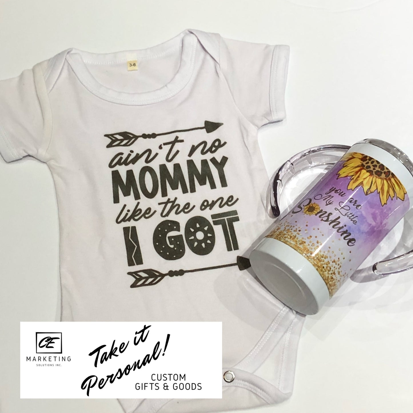 Custom 12 oz Baby Sippy Cup Inked