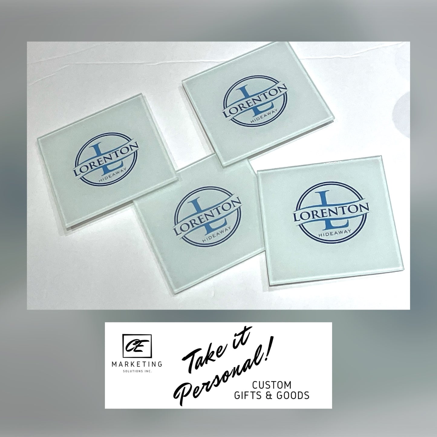 Custom Inked Glass Coaster Inked