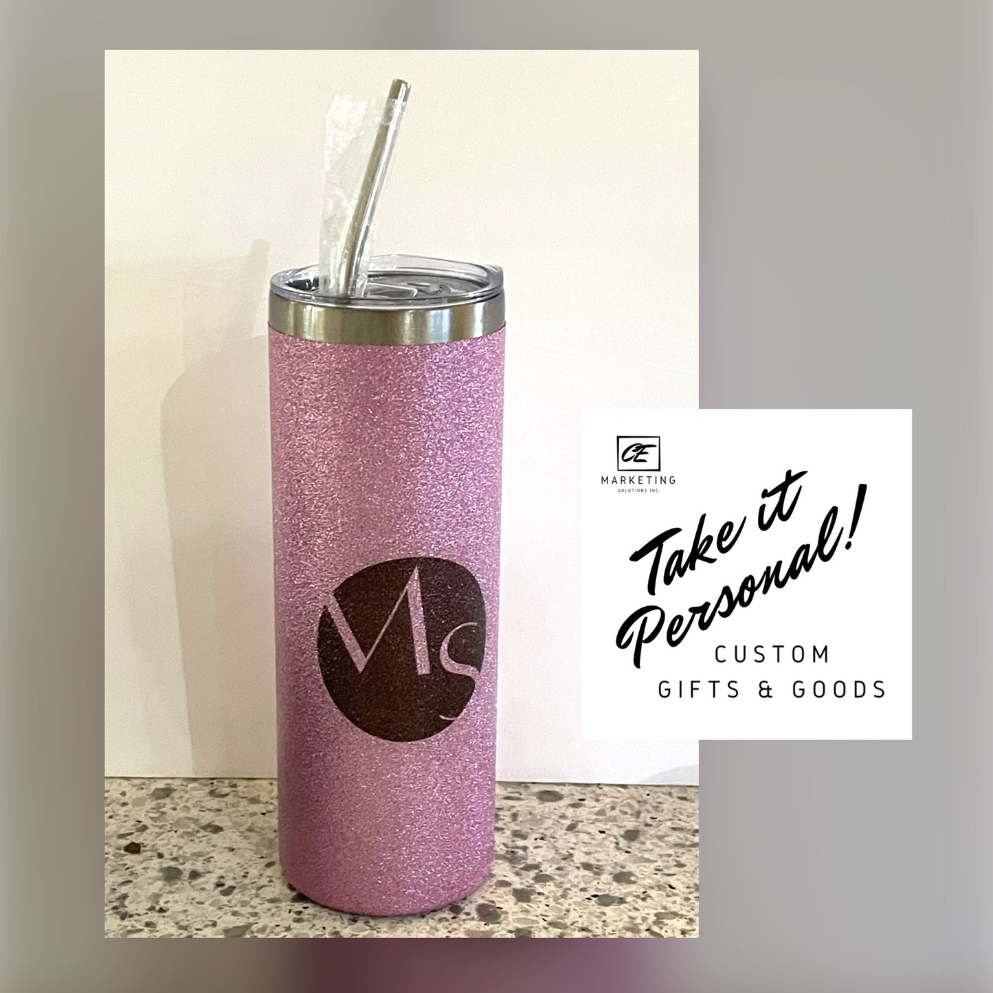 Glitter 20oz Tumbler Inked