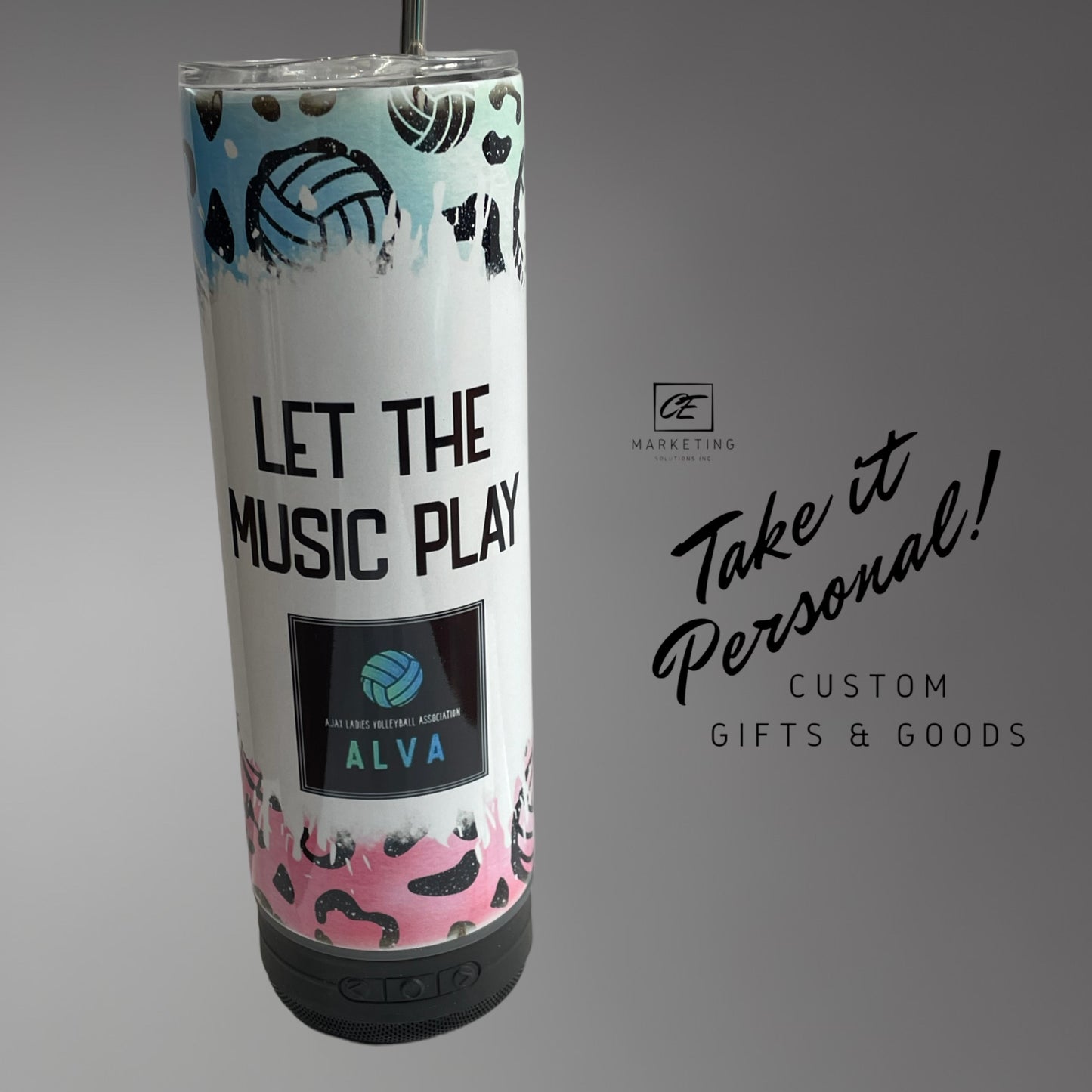 20oz Custom Tumbler Inked with Bluetooth Speaker