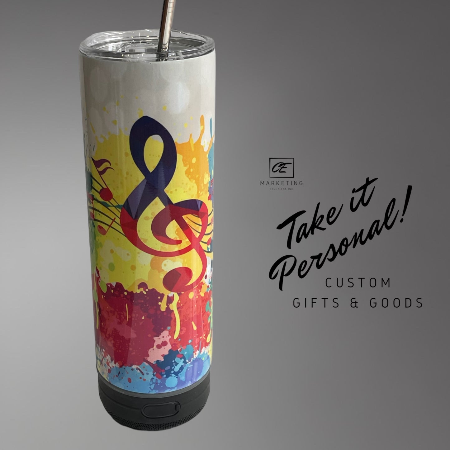 20oz Custom Tumbler Inked with Bluetooth Speaker