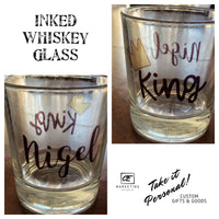 Inked Whiskey Glass inked