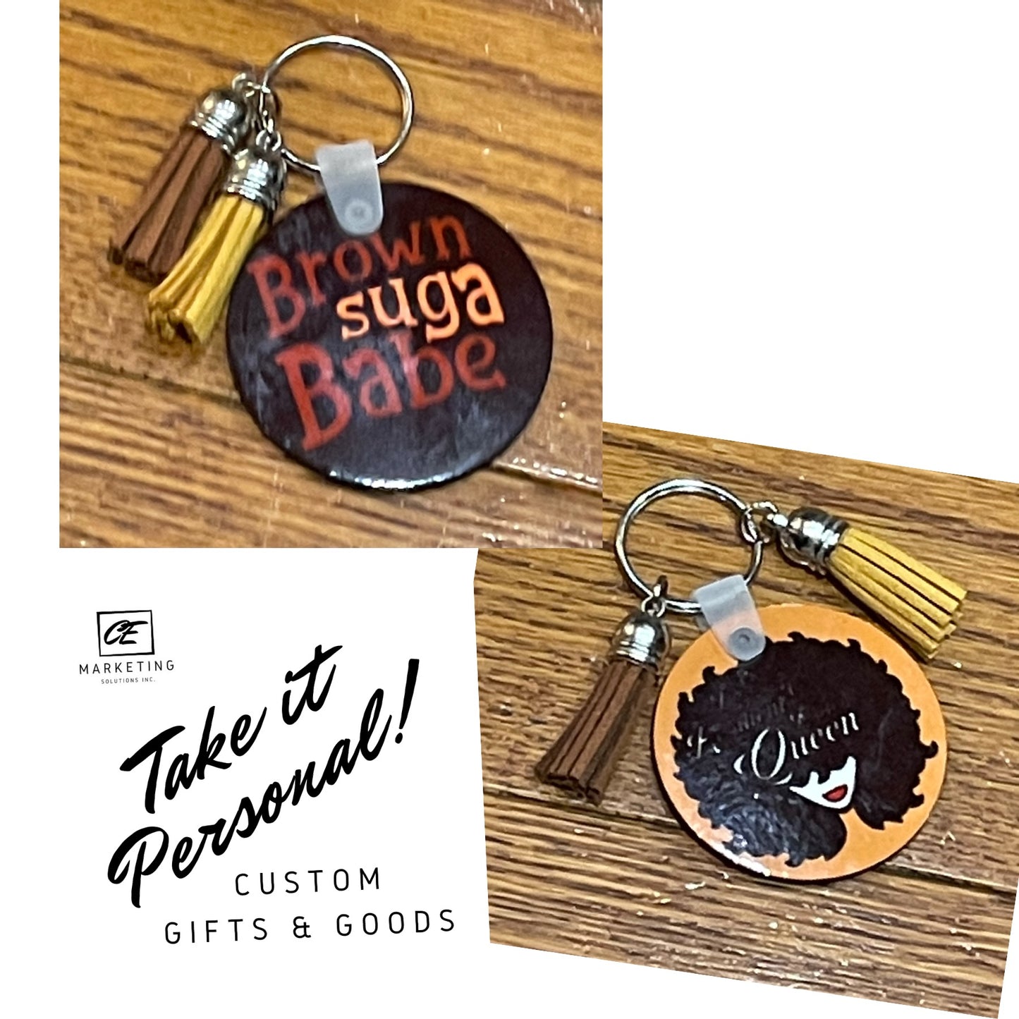 Keychains Wooden inked