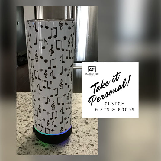 20oz Custom Tumbler Inked with Bluetooth Speaker