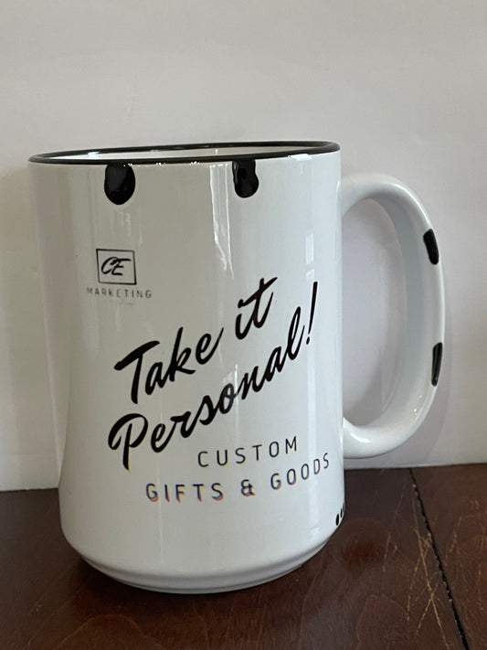 Ceramic Chipped looking Mug Custom Inked - 15oz