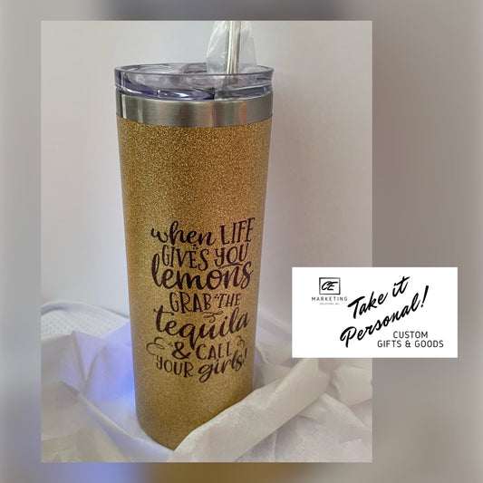 Glitter 20oz Tumbler Inked