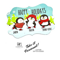 Ornament Holiday  Penguin  Option Custom