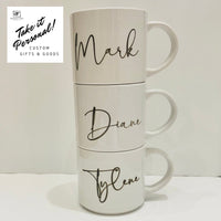 Ceramic Stackable Mug Custom Inked - 14oz