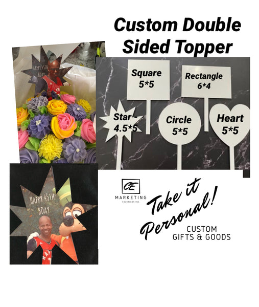 Custom Double Sided Cake Toppers