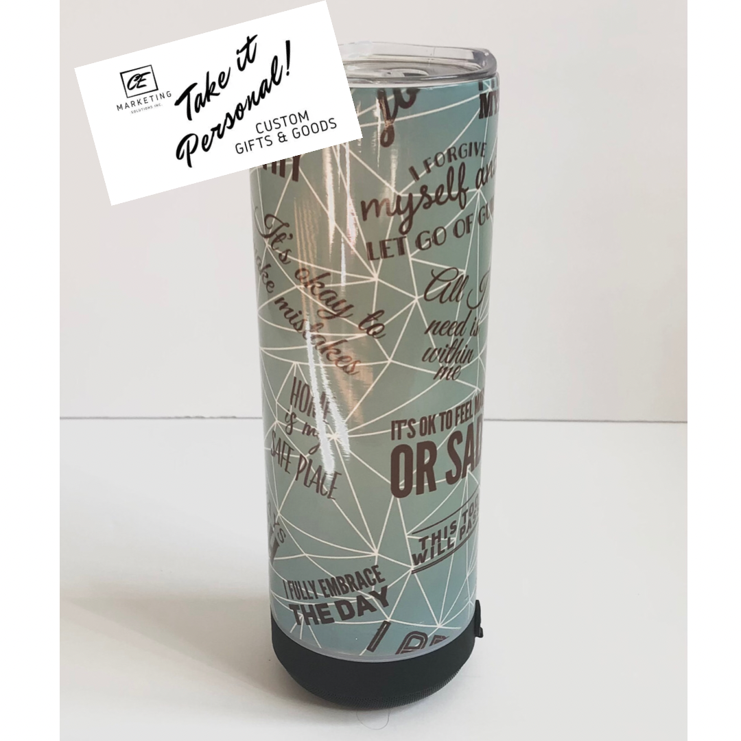 20oz Custom Tumbler Inked with Bluetooth Speaker