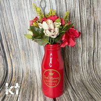 Artificial Floral - Red Milk Bottle