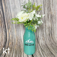Artificial Floral - Teal Milk Vase